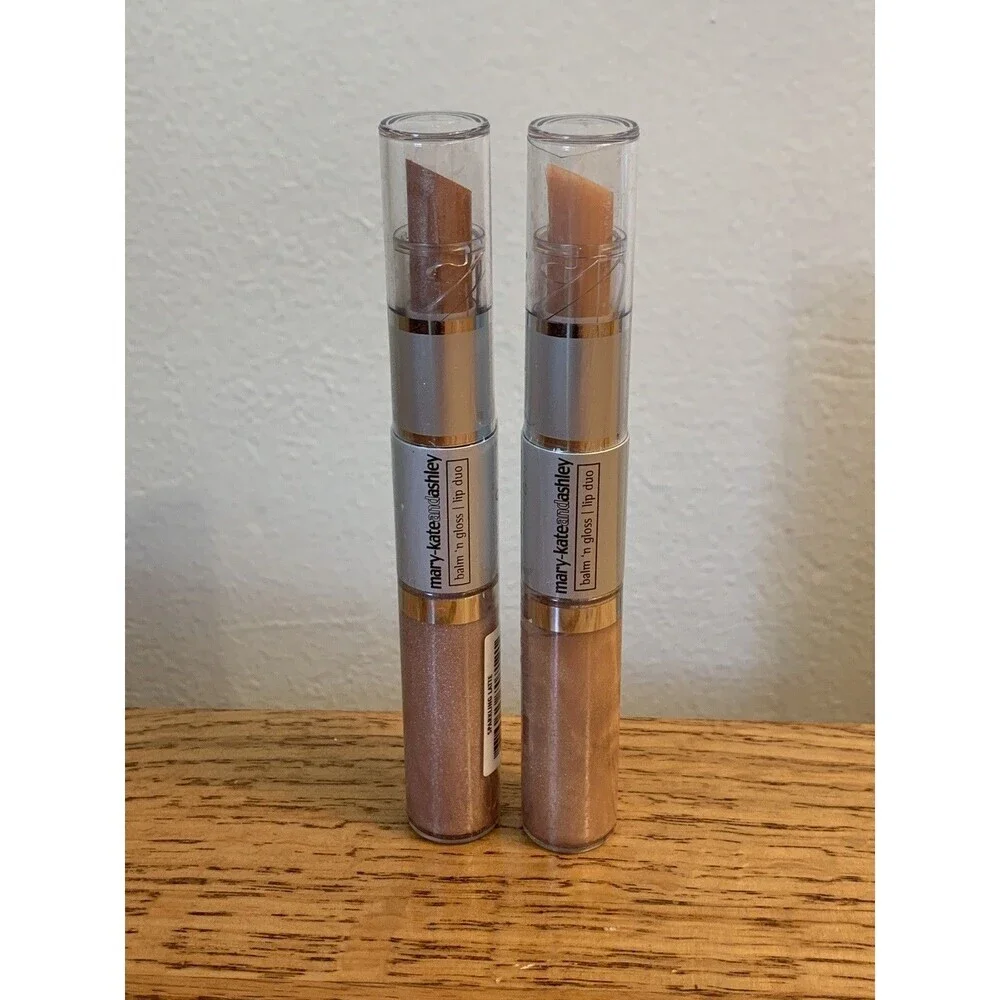 (2) MARY-KATE AND ASHLEY Balm n Gloss Lip Duo Sparkeling Latte Honey SET New